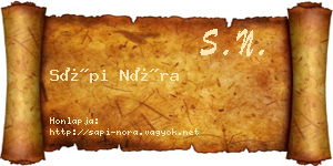 Sápi Nóra névjegykártya