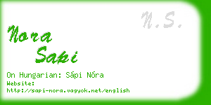 nora sapi business card